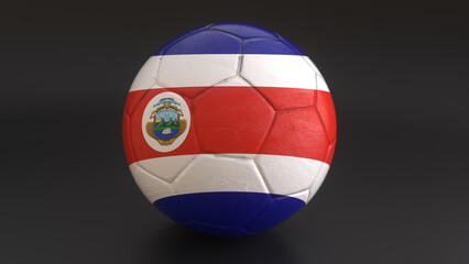 Drapeau du Costa Rica incrusté dans un ballon de football