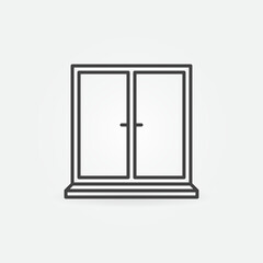 Closed Window vector thin line concept minimal icon