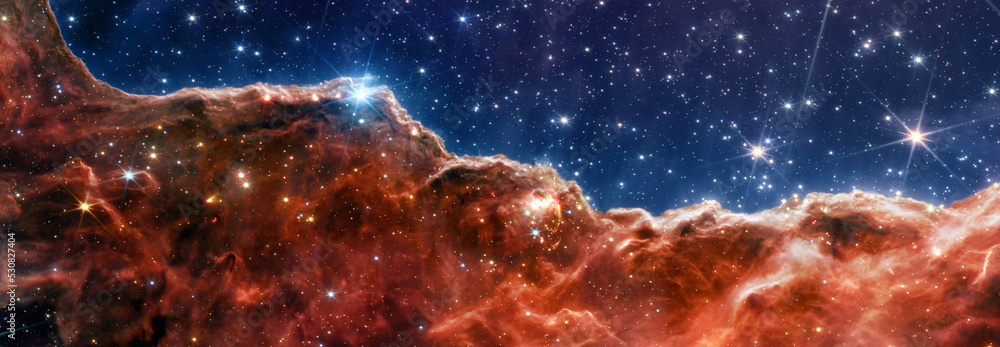 Wall mural carina nebula. star-forming region in the deep space. gas accumulations in outer space. james webb t