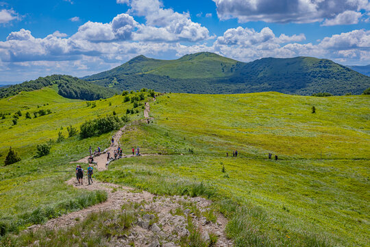 Beautiful mountain landscape in the Bieszczady Mountains, Poland.