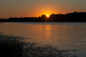 sunset over the river
