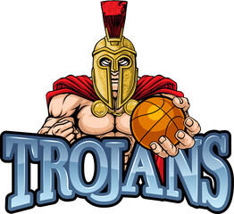 Trojan Spartan Basketball Sports Mascot