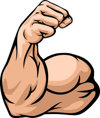 Strong Arm Showing Biceps Muscle - obrazy, fototapety, plakaty