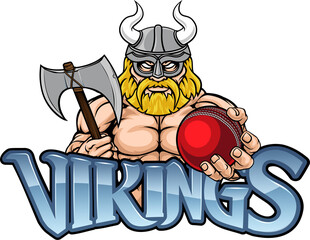 Viking Cricket Sports Mascot