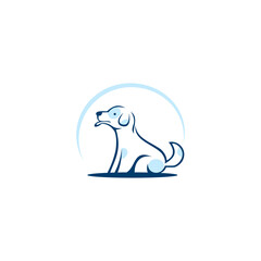 line dog logo vector illustration isolated design