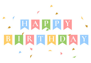 happy birthday party, Happy birthday handwritten text lettering on white background.	