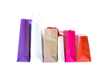Multi-colored shopping paper bags png