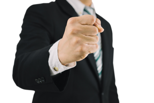 Business man fist handful of business successes png