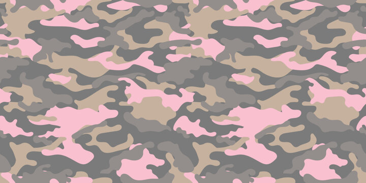 Pink camouflage military pattern. vector camouflage pattern for clothing design. 