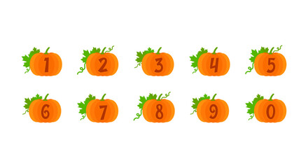 These is Halloween numbers with pumpkin