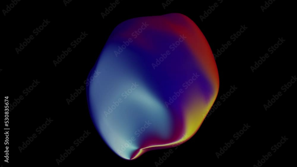 Poster motion sphere blue abstract holographic technology concept. 3d render animation seamless loop.