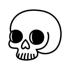 Skull icon. Pictogram isolated on a white background.