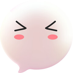 cute kawaii emoticon bubble chat 3d