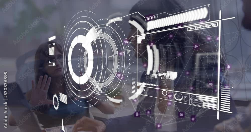 Poster Animation of scope scanning and data processing over computer circuit board