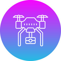 Drone Gradient Circle Line Inverted Icon