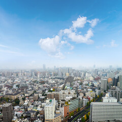 Fototapeta premium Cityscape of Tokyo city, japan. Aerial skyscraper view of office building and downtown of tokyo