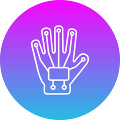 Obraz premium Wired Glove Gradient Circle Line Inverted Icon