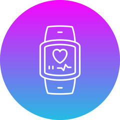 Smartwatch Gradient Circle Line Inverted Icon