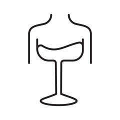 Wine line icon. Bartender Logo Vector. Elegant wine glass logo
