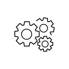 Fototapeta premium Gear Icon vector. Simple flat symbol on white background. Gear icon, cogwheel. Vector Illustration