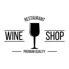 vintage black wine glass logo design for restaurant, bar, menu and more
