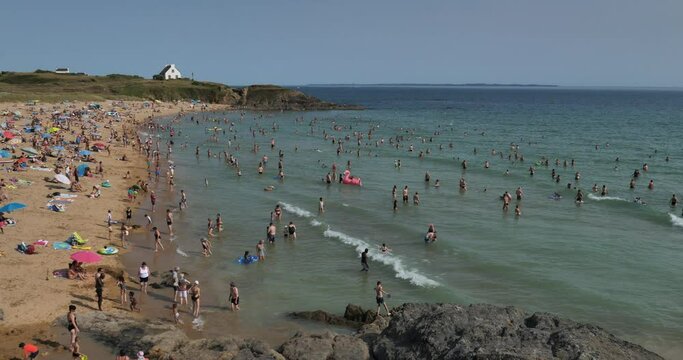 Beach Bellangenet, Le Pouldu, Finistere department, Brittany, France