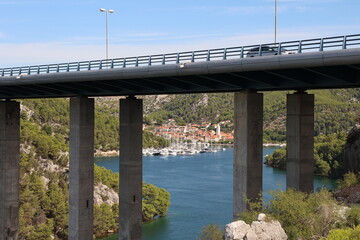Small town of Skradin on Krka river