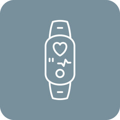 Smart Band Multicolor Round Corner Line Inverted Icon