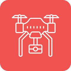 Drone Multicolor Round Corner Line Inverted Icon