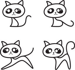 cute cat illustration vector for kids