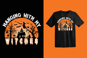 Halloween vector graphic t-shirt design templet