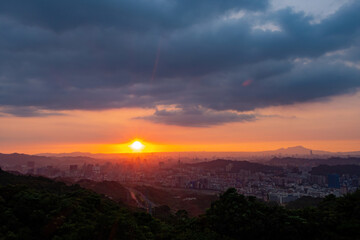 Beautiful aerail cityscape from Wenshan District