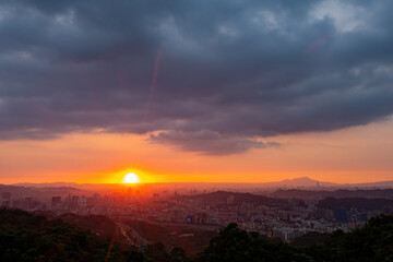 Beautiful aerail cityscape from Wenshan District