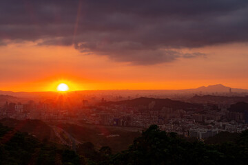Beautiful aerail cityscape from Wenshan District