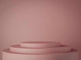 Cylinder shape Display. Podiums for products. 3d visualization