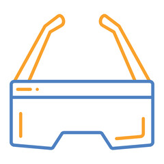 Smart Glasses Blue And Orange Line Icon