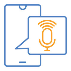 Voice Assistant Blue And Orange Line Icon