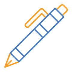Pen Blue And Orange Line Icon