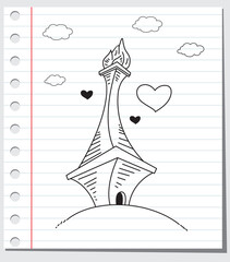 vector doodle of Jakarta 