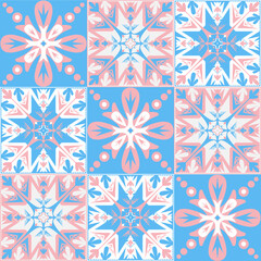 Spanish ceramic tiles azulejo talavera, pastel pattern pink blue cute delicate decor for walls and floors