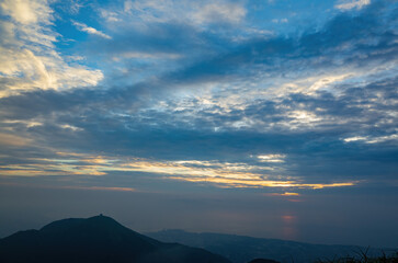 Beautiful sunset landscape from Yangmingshan National Park