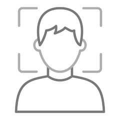 Face Scanner Greyscale Line Icon