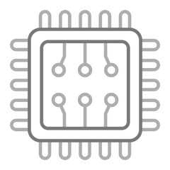 Processor Greyscale Line Icon