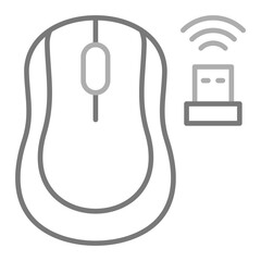 Wireless Mouse Greyscale Line Icon