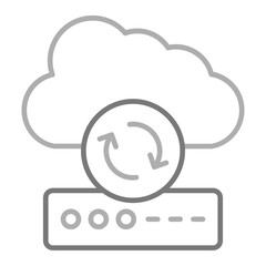 Cloud Sync Greyscale Line Icon