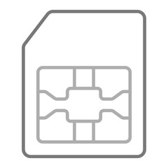 Sim Card Greyscale Line Icon