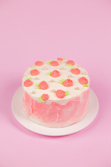 pink birthday cake