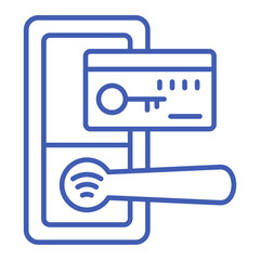 Key Card Multicolor Line Icon