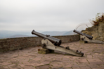 Old cannons on a castle, Schloss Waldeck