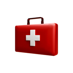 First aid help bag 3d rendering illustration